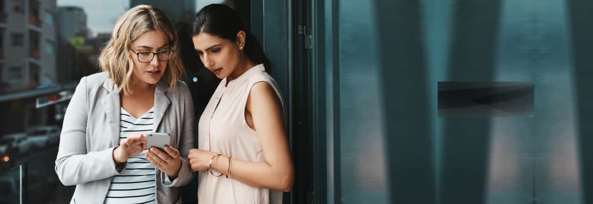 Female clients discussing