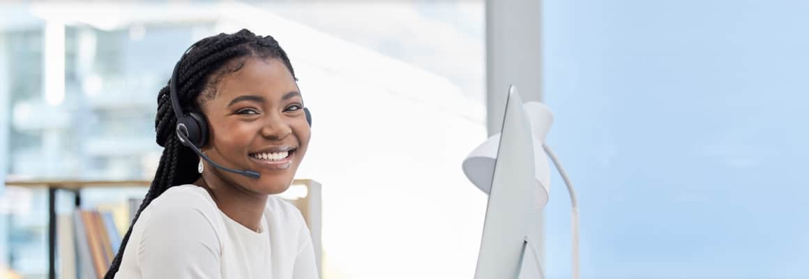 Smiling legal receptionist