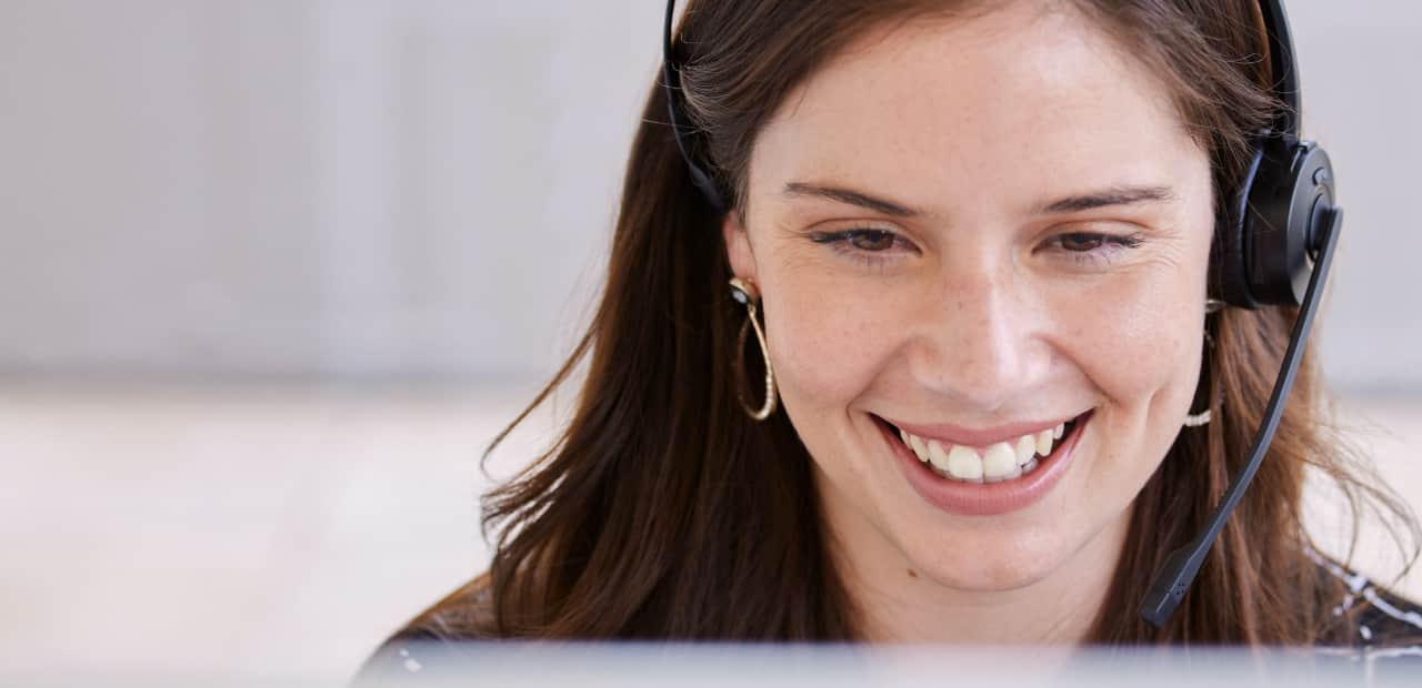 Smiling female receptionist