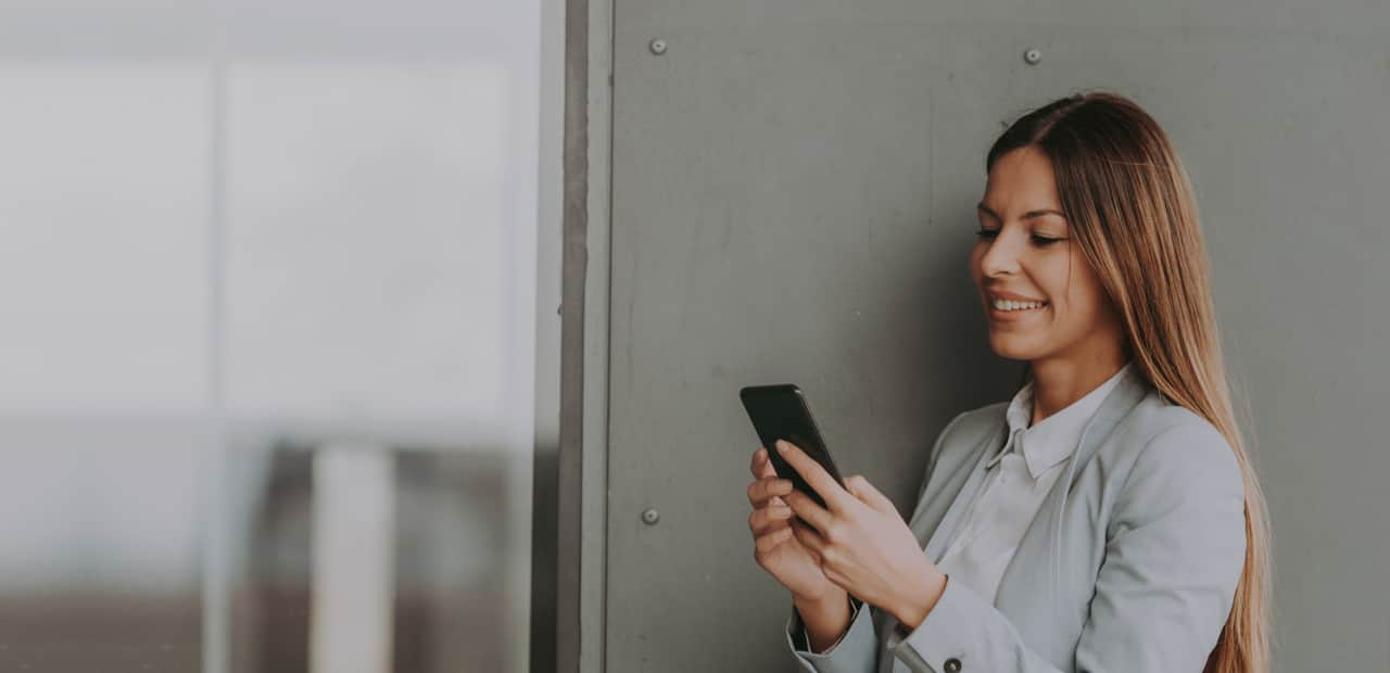 Women with phone