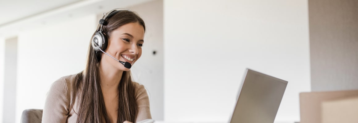 Female looking at laptop