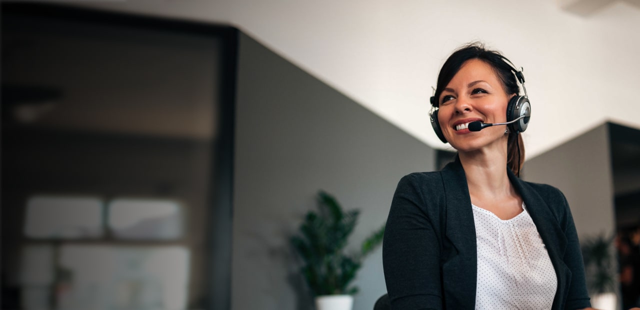 Smiling receptionist