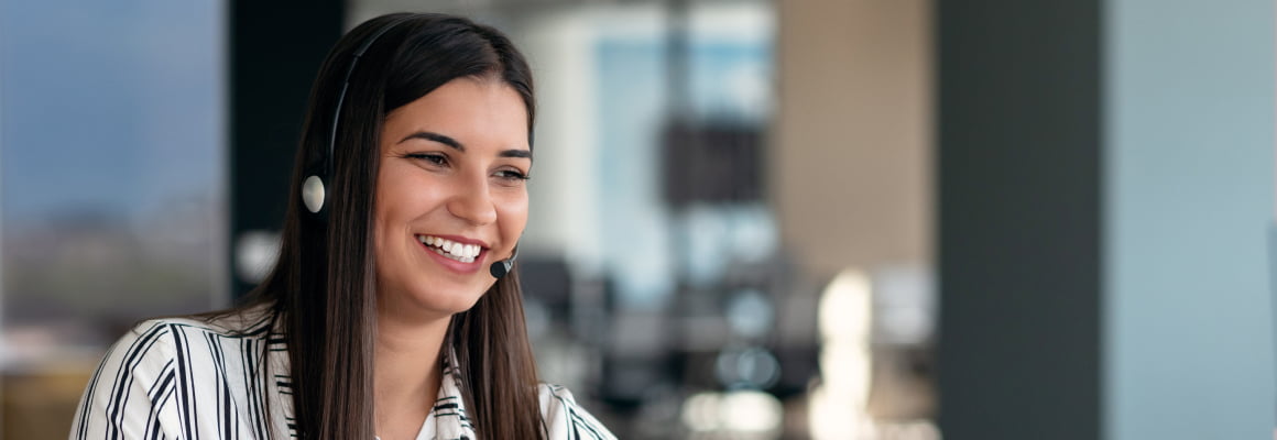 Smiling female receptionist