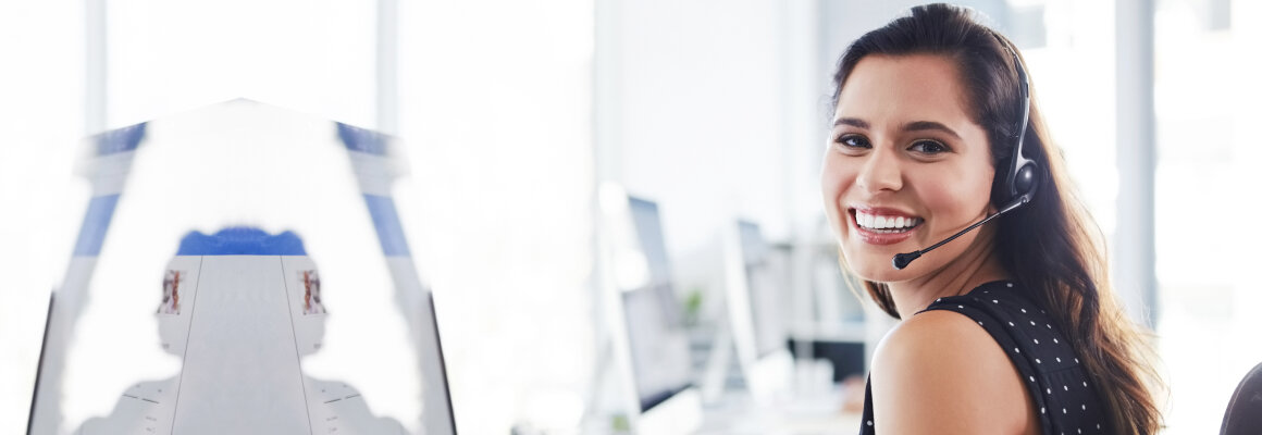Smiling woman looking towards camera